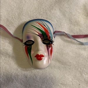 Mini ceramic Mardi Gras mask